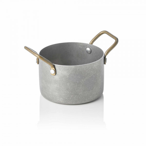 Serviertopf - Chromnickelstahl / Messing- hellgrau - Serie Steel & Style-2046.009