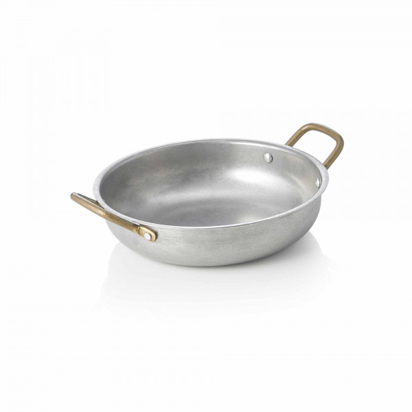 Servierpfanne - Chromnickelstahl / Messing - rund - Serie Vintage-2042.020