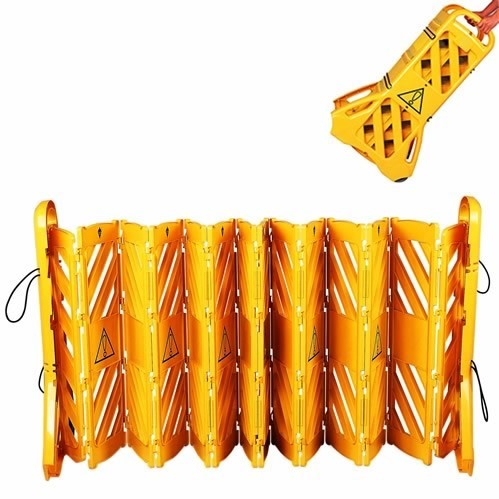 Mobile Absperrung Alu 100 cm Höhe Gelb Absperrgitter ausziehbar 4 Meter 