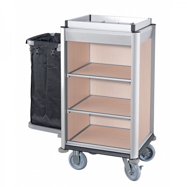 Wäschewagen - Serie Isabella - Aluminium - helle Holzoptik - 1 Wäschesack - premium Qualität - 4454 001