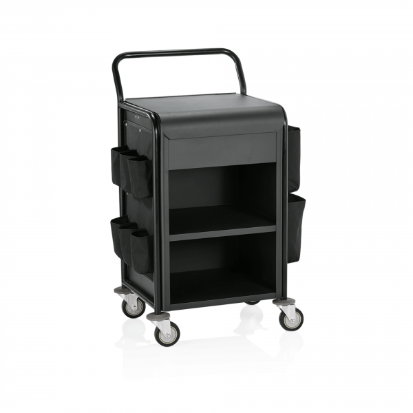 Zimmerservicewagen - Aluminium - Fach mit Abdeckung