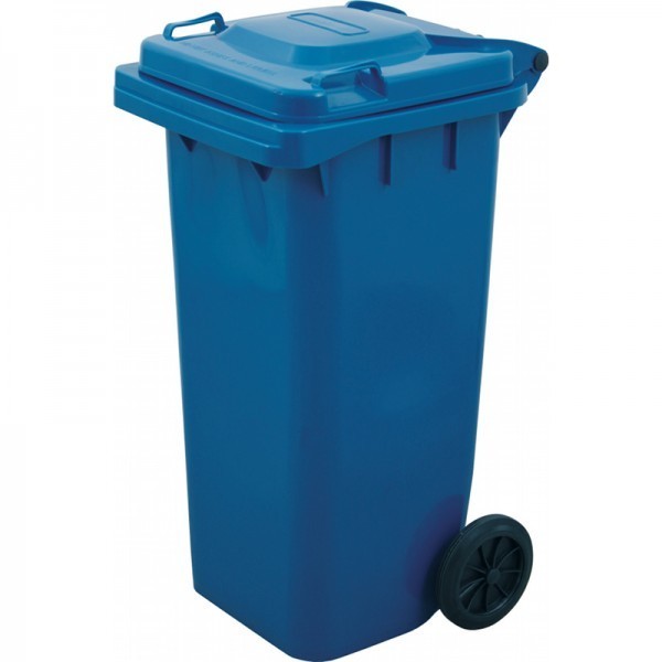 Mülltonne 120 Liter, Kunststoff, Mit Rollen, Blau - BRB-Lagertechnik GmbH