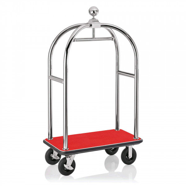 Gepäckwagen - Edelstahl - silber - burgunderrot - premium Qualität - 4425 000